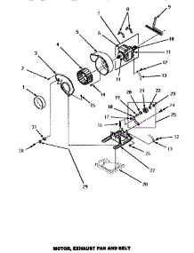 10 - Motor, Exhaust Fan & Belt parts for Amana Dryer AEM477W from AppliancePartsPros.com