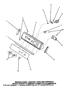 05 - Graphic Panel, Control Hood & Controls parts for Speed Queen Dryer AEM477W2 from AppliancePartsPros.com