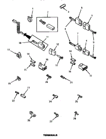 14 - Terminals parts for Speed Queen Dryer AEM497W2 from AppliancePartsPros.com