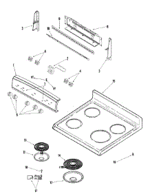 02 - Control Panel / Top Assembly parts for Amana Range AER4111AAW from AppliancePartsPros.com