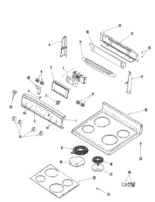 03 - Control Panel / Top Assembly parts for Amana Range AER5515RCW from AppliancePartsPros.com