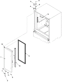 10 - Left Refrigerator Door parts for Amana Refrigerator AFB2534DEB from AppliancePartsPros.com