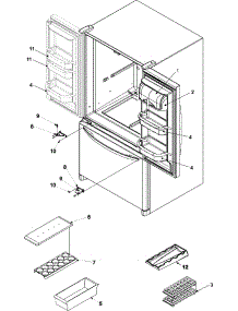 11 - Ref Dr Storage & Center Hinges parts for Amana Refrigerator AFB2534DEB from AppliancePartsPros.com