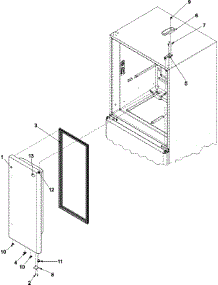 13 - Right Refrigerator Door parts for Amana Refrigerator AFB2534DEQ from AppliancePartsPros.com