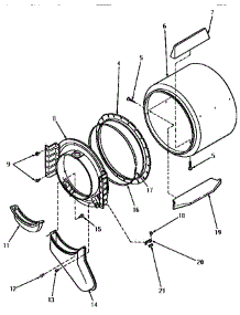 04 - Fr Blkhd, Air Duct, Felt Seal & Cylinder parts for Amana Dryer AGM339 from AppliancePartsPros.com