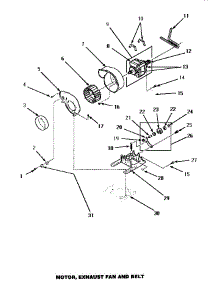 11 - Motor, Exhaust Fan & Belt parts for Amana Dryer AGM409W2 from AppliancePartsPros.com