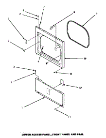10 - Lower Access Panel, Front Panel & Seal parts for Amana Dryer AGM499L2 from AppliancePartsPros.com