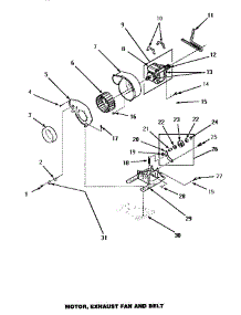 11 - Motor, Exhaust Fan & Belt parts for Amana Dryer AGM499L2 from AppliancePartsPros.com