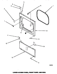 10 - Lower Access Panel, Front Panel & Seal parts for Amana Dryer AGM499W from AppliancePartsPros.com