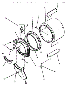 04 - Fr Blkhd, Air Duct, Felt Seal & Cylinder parts for Amana Dryer AGM659 from AppliancePartsPros.com