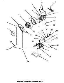 11 - Motor, Exhaust Fan & Belt parts for Amana Dryer AGM699L from AppliancePartsPros.com