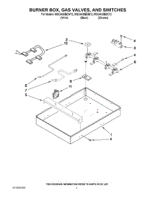 02 - Burner Box, Gas Valves, And Switches parts for Maytag Cooktop MGC4430BDC12 from AppliancePartsPros.com