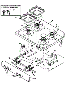 05 - Main Top Assy parts for Amana Range AGS781E / P1141275N E from AppliancePartsPros.com