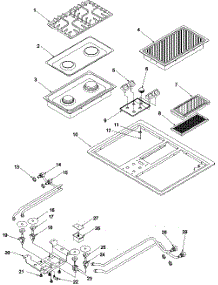 03 - Main Top parts for Amana Cooktop AKGD3060WW / P1131629NWW from AppliancePartsPros.com