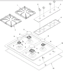 02 - Main Top parts for Amana Cooktop AKS3030WW / P1142527NWW from AppliancePartsPros.com