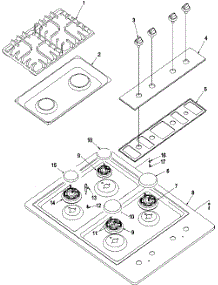02 - Main Top parts for Amana Cooktop AKS3040E / P1142518NE from AppliancePartsPros.com