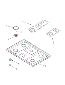 03 - Top Assembly parts for Amana Cooktop AKS3640E from AppliancePartsPros.com