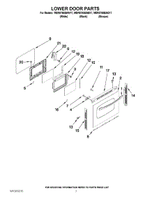 05 - Lower Door Parts parts for Maytag Range MER6765BAW17 from AppliancePartsPros.com