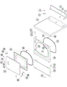 03 - Door, Front, Access & Top Panels parts for Amana Dryer ALE230RAW from AppliancePartsPros.com