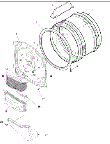 04 - Front Bulkhead, Air Duct & Cylinder parts for Amana Dryer ALE230RCW / PALE230RCW from AppliancePartsPros.com