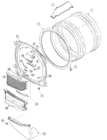 03 - Cylinder And Front Bulkhead parts for Amana Dryer ALE866SCW / PALE866SCW from AppliancePartsPros.com