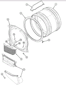 04 - Front Bulkhead, Air Duct & Cylinder parts for Amana Dryer ALG331RMW from AppliancePartsPros.com