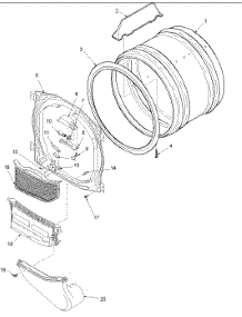 04 - Front Bulkhead, Air Duct & Drum parts for Amana Dryer ALG643RAW / PALG643RAW1 from AppliancePartsPros.com