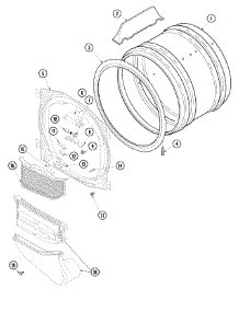 04 - Front Bulkhead, Air Duct & Drum parts for Amana Dryer ALG643RBC from AppliancePartsPros.com