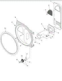 07 - Rear Bulkhead, Rollers & Air Duct Assy parts for Amana Dryer ALG643RMW / PALG643RMW from AppliancePartsPros.com