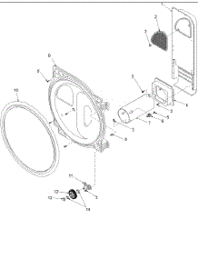 08 - Rear Bulkhead, Rollers & Air Duct Assy parts for Amana Dryer ALG866SAW / PALG866SAW from AppliancePartsPros.com