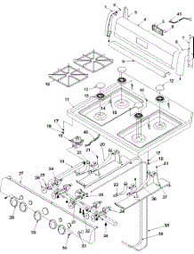 03 - Maintop And Backguard parts for Amana Range ARG3600W / P1143372N W from AppliancePartsPros.com