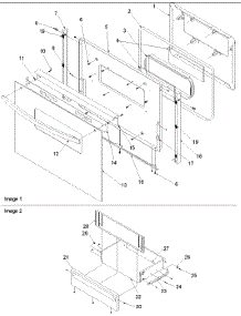 05 - Oven Door And Storage Drawer parts for Amana Range ARG7102C / P1143389N C from AppliancePartsPros.com