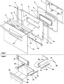 05 - Oven Door And Storage Door parts for Amana Range ARG7200W / P1143323N W from AppliancePartsPros.com