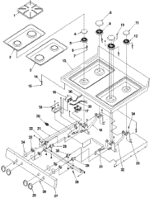 04 - Main Top parts for Amana Range ARG7600WW / P1143332NWW from AppliancePartsPros.com