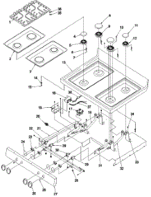05 - Main Top parts for Amana Range ARG7800E / P1143365N E from AppliancePartsPros.com