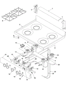 03 - Main Top And Backguard parts for Amana Range ARO3100W / P1143334N W from AppliancePartsPros.com