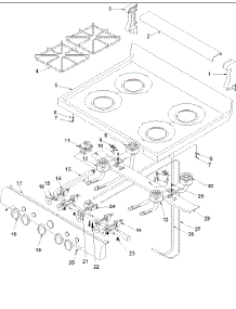 03 - Main Top And Backguard parts for Amana Range ARO3400W / P1143335N W from AppliancePartsPros.com
