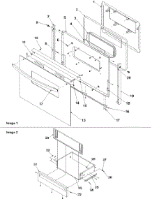 04 - Oven Door And Storage Drawer parts for Amana Range ARR6202W / P1143684N W from AppliancePartsPros.com
