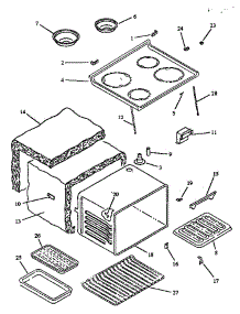 05 - Main Top And Oven Assy parts for Amana Range ARR633W / P1157905S W from AppliancePartsPros.com