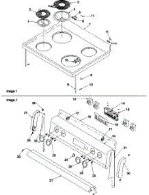 03 - Main Top And Backguard parts for Amana Range ARR6400L / P1143457NL from AppliancePartsPros.com
