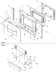 04 - Oven Door And Storage Drawer parts for Amana Range ARR6400WW / P1143820NWW from AppliancePartsPros.com