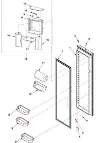 17 - Refrigerator Door parts for Amana Refrigerator ARS2661BB / PARS2661BB0 from AppliancePartsPros.com