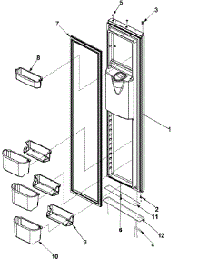 08 - Freezer Door parts for Amana Refrigerator ARS9268BW / PARS9268BW0 from AppliancePartsPros.com