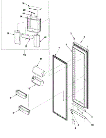 17 - Refrigerator Door parts for Amana Refrigerator ARS9268BW / PARS9268BW0 from AppliancePartsPros.com