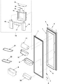 17 - Refrigerator Door parts for Amana Refrigerator ARSE665BC / PARSE665BC1 from AppliancePartsPros.com