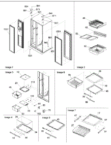 10 - Hinges, & Refrigerator Shelving parts for Amana Refrigerator ARSE66MBW / PARSE66MBW0 from AppliancePartsPros.com