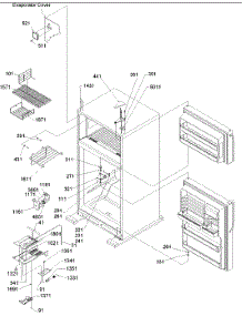 05 - Door Hinges, Fz Duct, & Mk Cont Assy parts for Amana Refrigerator ART2129ACR / PART2129AC0 from AppliancePartsPros.com