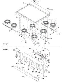 03 - Main Top And Backguard parts for Amana Range ART6001L / P1143450N L from AppliancePartsPros.com