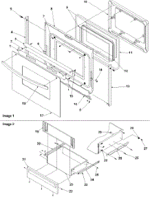 04 - Oven Door And Storage Drawer parts for Amana Range ART6001L / P1143450N L from AppliancePartsPros.com