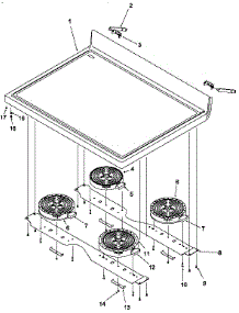 04 - Main Top parts for Amana Range ART6110E / P1142673N E from AppliancePartsPros.com